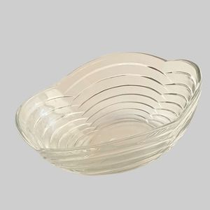 Vintage Scalloped Clear Glass Fruit Bowl